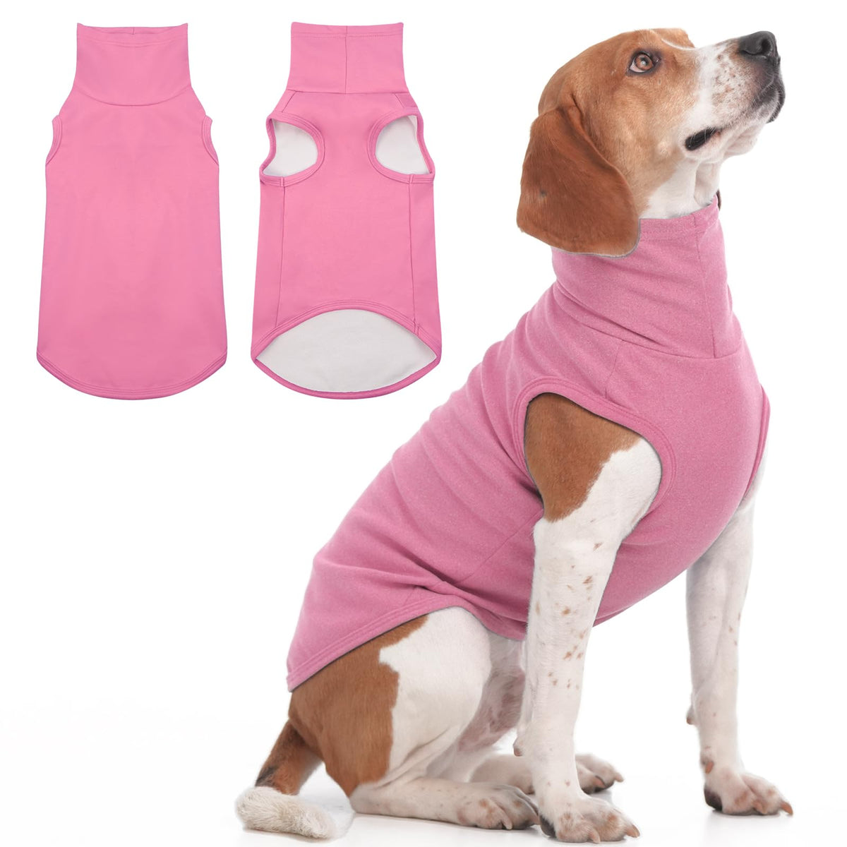 Dog Fleece Vest Sweater (Large / Pink)