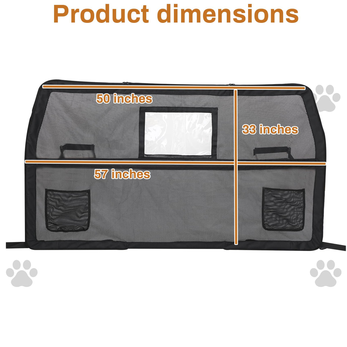 57" Wide Dog Car Barrier with Window & Steel Frame (Large)