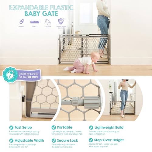 28" 42" Extra Wide Plastic Baby Gate (Plastic)