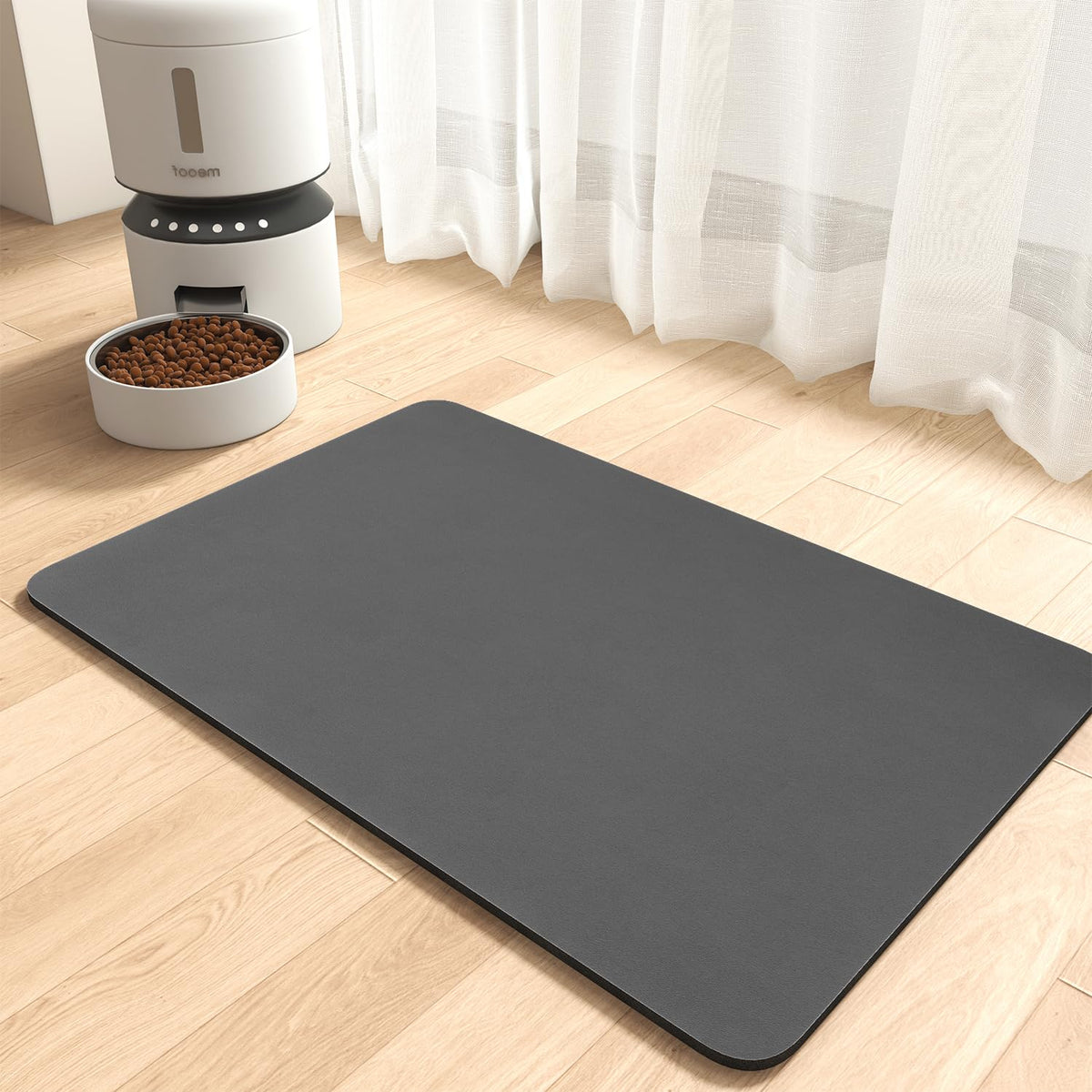 Absorbent Pet Feeding Mat (DARKGREY / 17"x28")