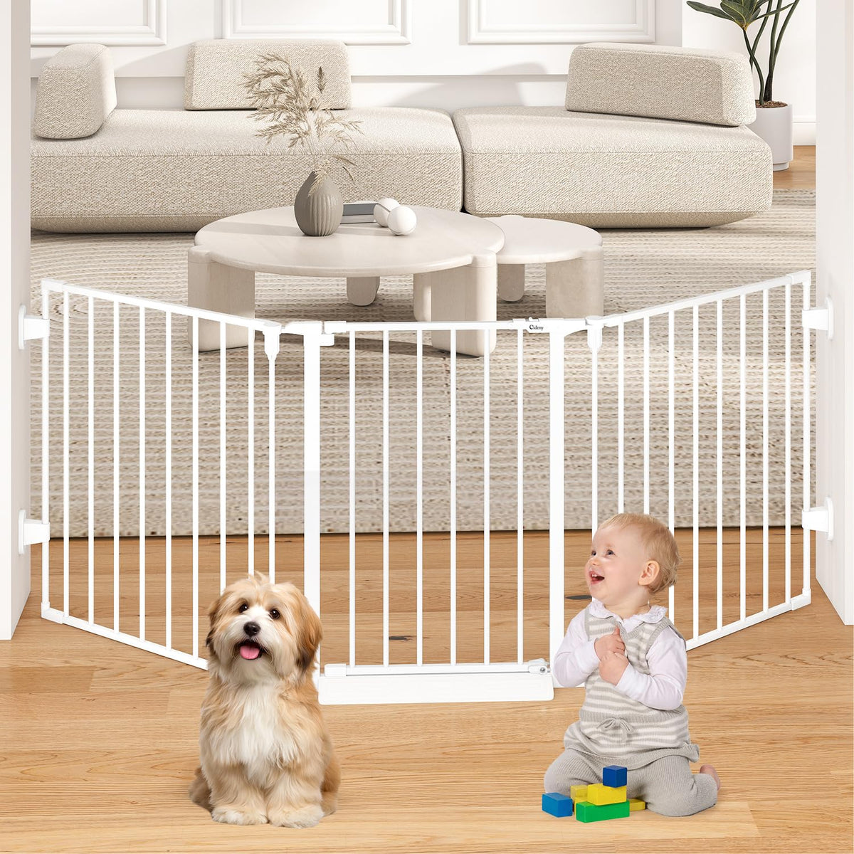 29.4 78" Extra Wide Baby Gate (White / 78" Wide)