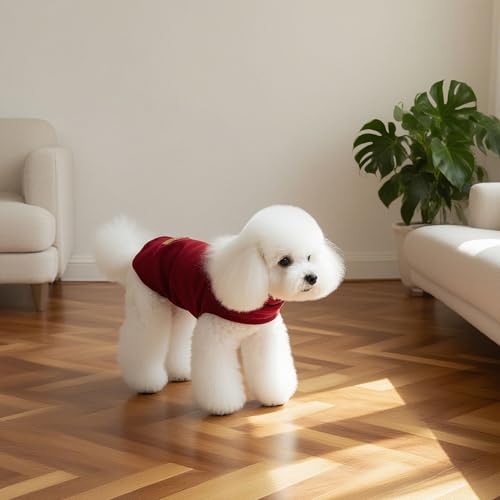 Cat Sweater Warm Fleece Pet Clothes for Cats Only (Burgundy / Large)
