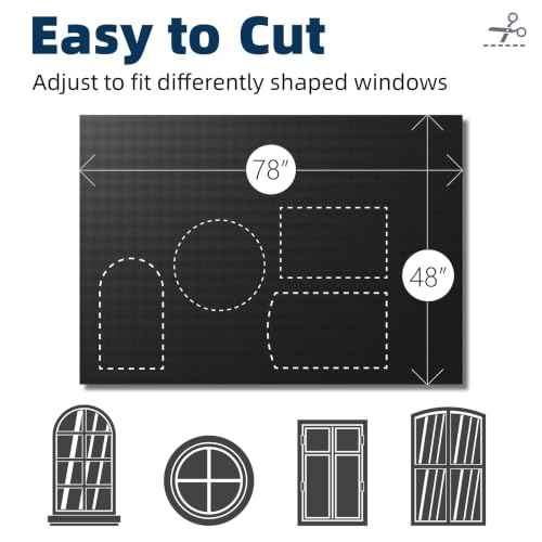 Portable Blackout Curtains 78"×48" (Black / 48"W x 78"L (Pack of 1))