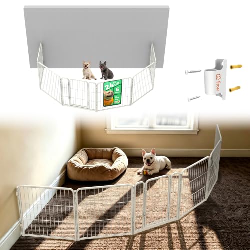 Homeplus Indoor Dog Playpen with Fence (White / 24"H)