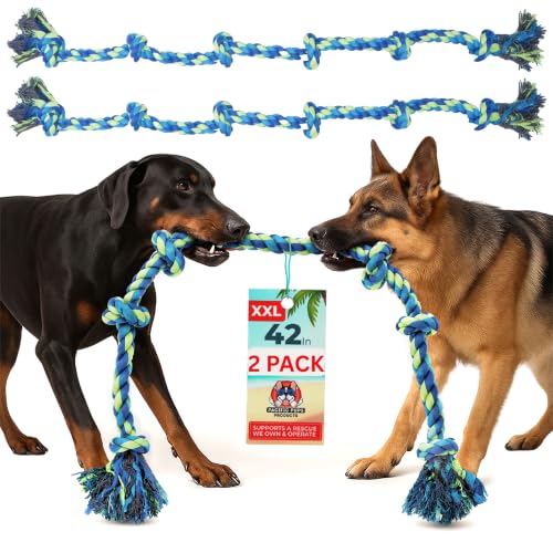Giant Dog Tug of War Rope Toys (Neon / 2 Pack)