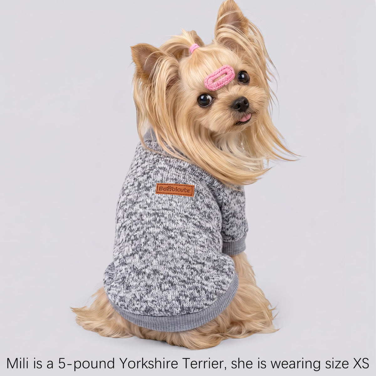 3 Pack Dog Sweaters for Small Dogs Girl Boy Winter Fleece Clothes Warm Soft Dog Sweatshirt Outfit for Dogs Cats Pet Apparel (Khaki+Gray+Navy Blue / XXS (Back: 7.8", Chest: 11.8", 2.2-3.5 lbs))