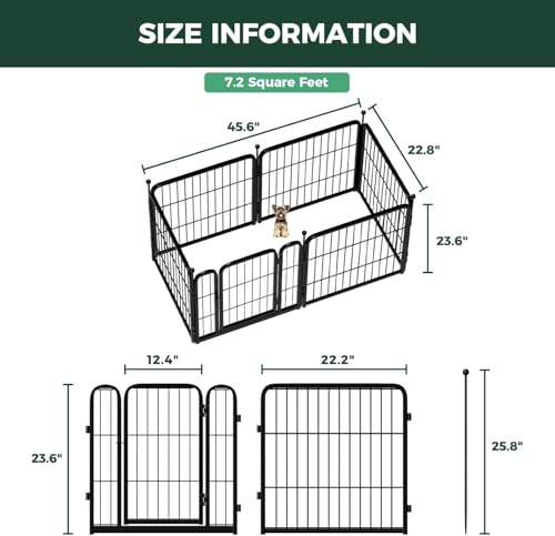 Rollick Dog Playpen with Washable Pee Pad (Black / 24"H)