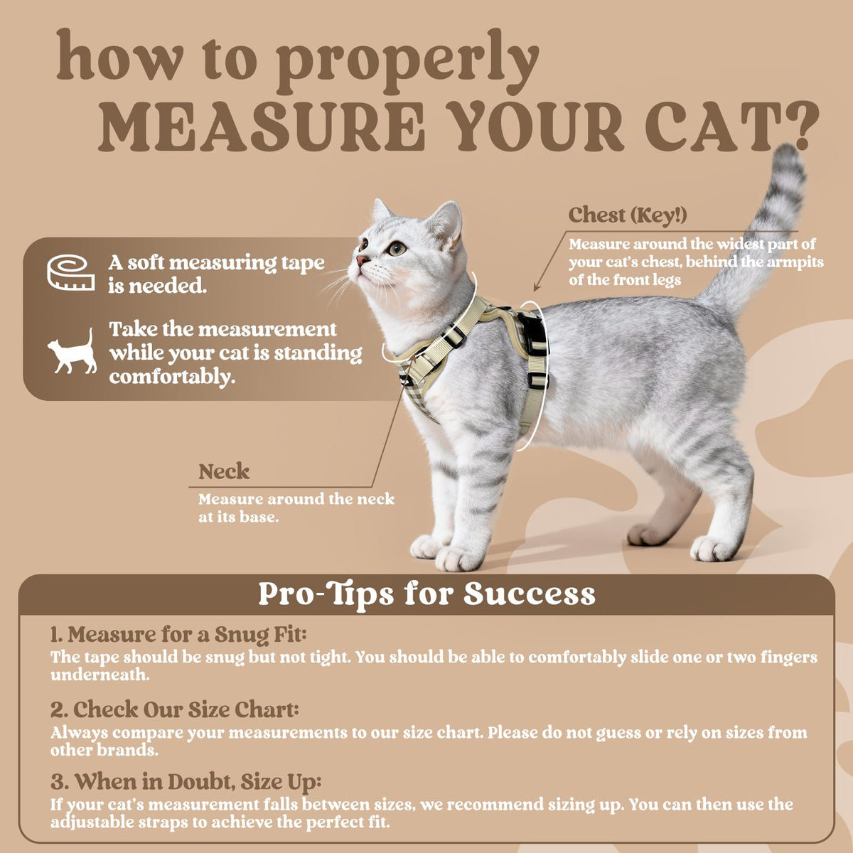 Cat Harness and Leash Set (Xs / Foamy Coffee)