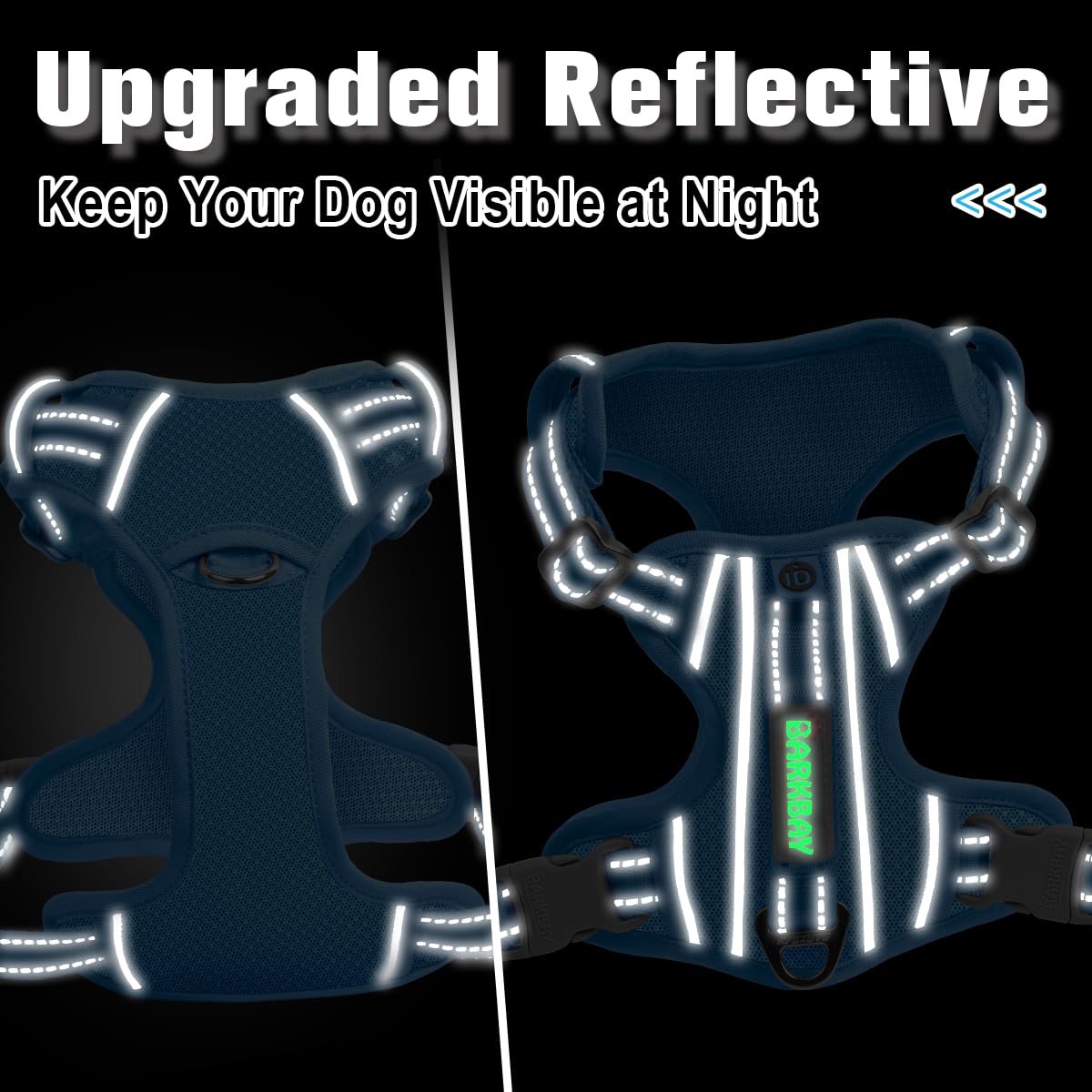 No Pull Dog Harness for Large Dogs (Blue / X-Large(Chest:30-38”))