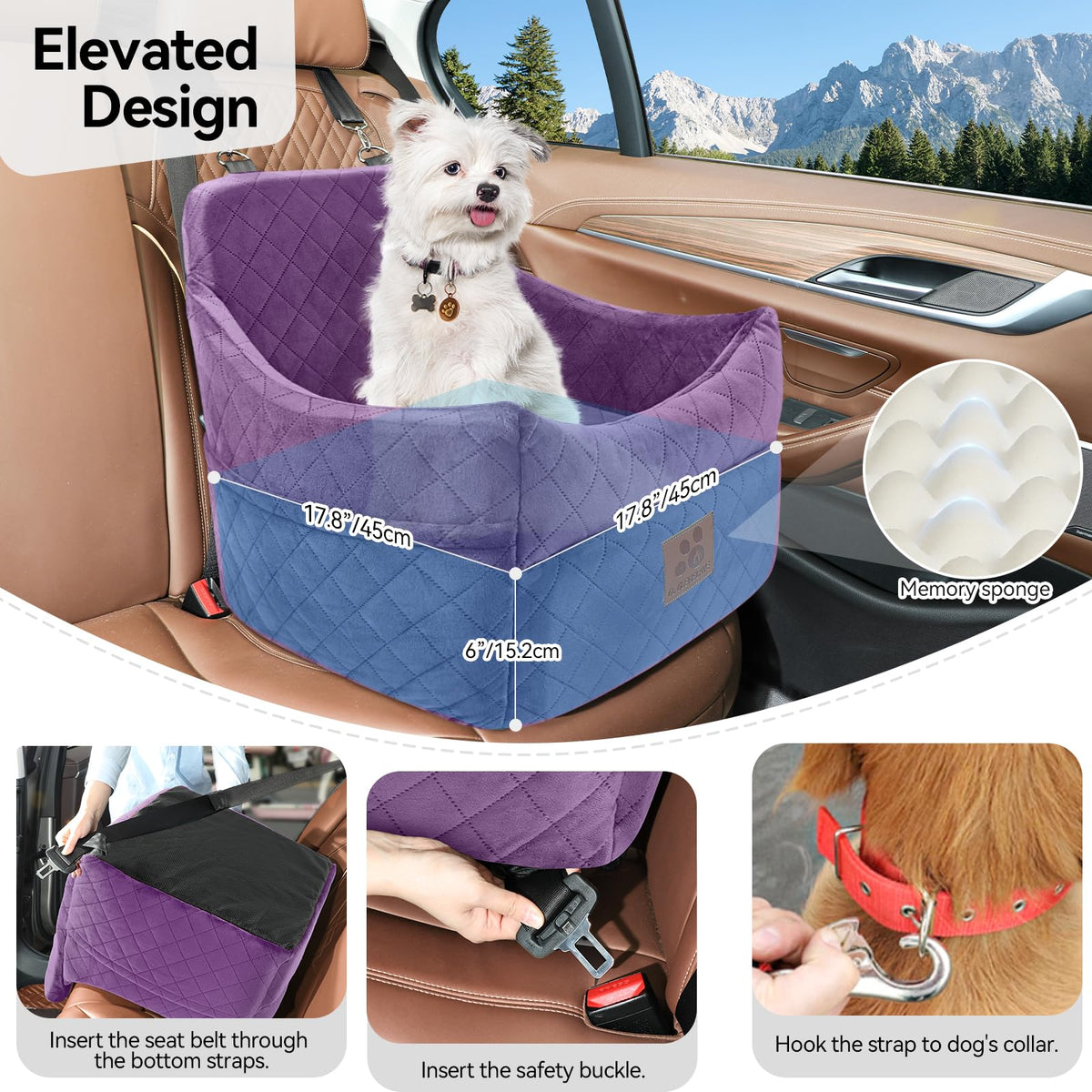 Dog Car Seat for Small (Purple)