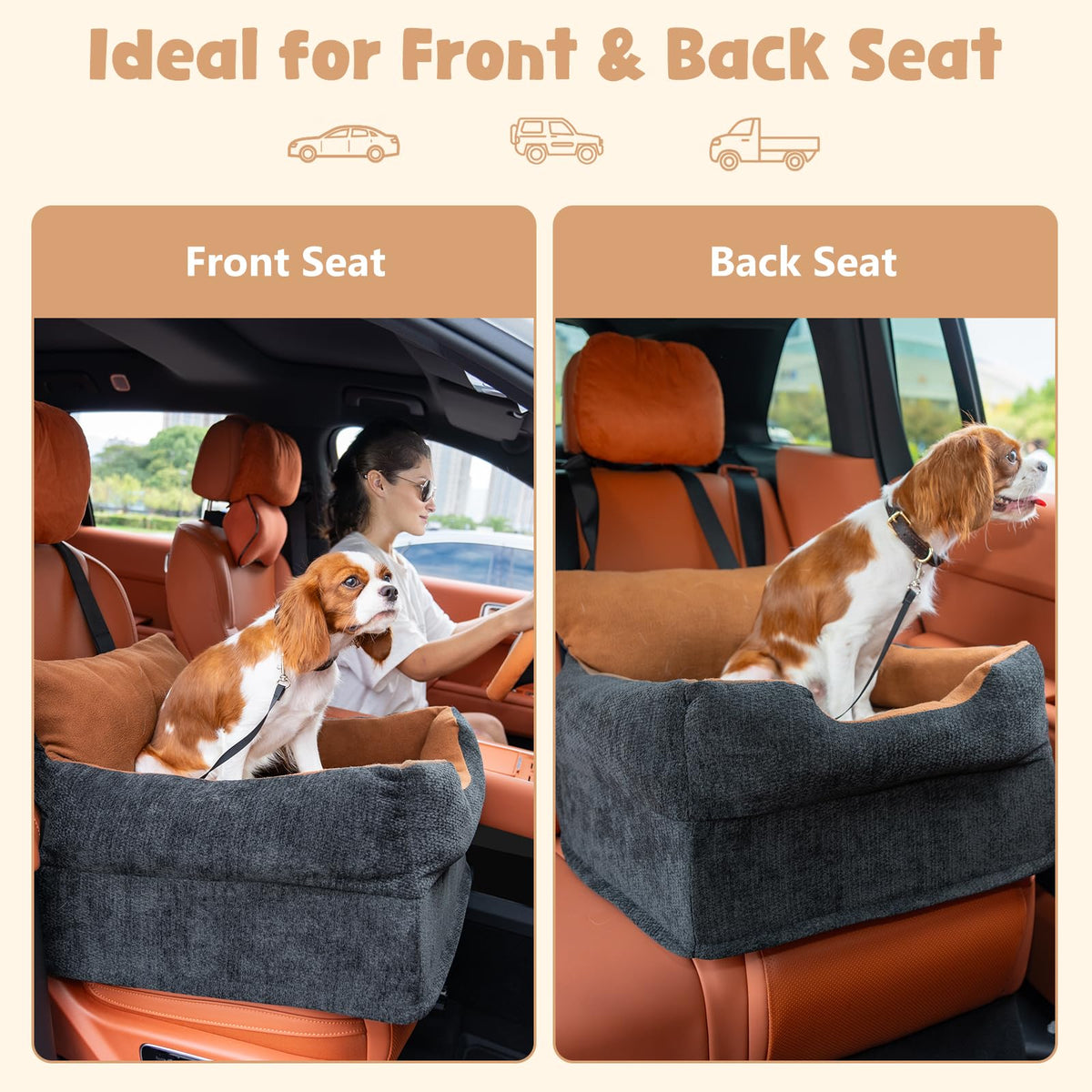 Dog Car Booster Seat for Small (Black)