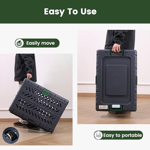 Collapsible Dog Crate for Large (Dark Grey / 36.4"L x 22.8"W x 25.8"H)