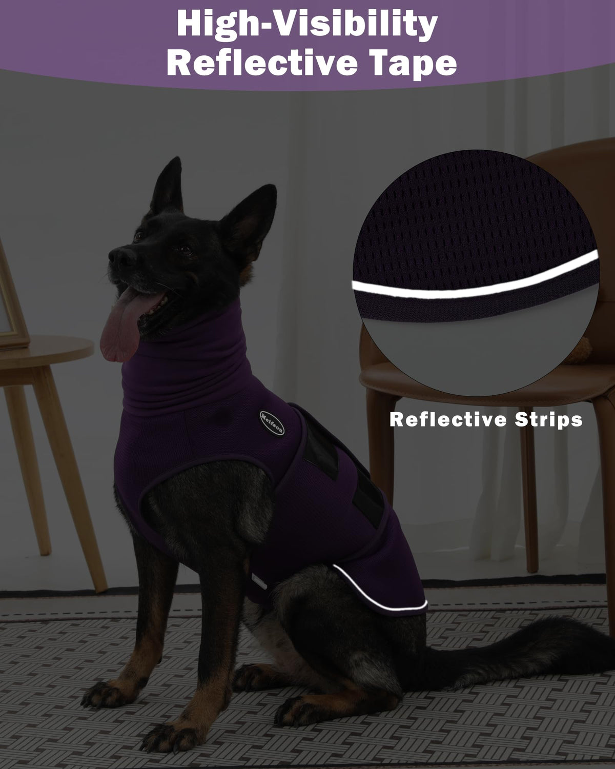 Dog Anxiety Vest with Hood (Large / Purple)