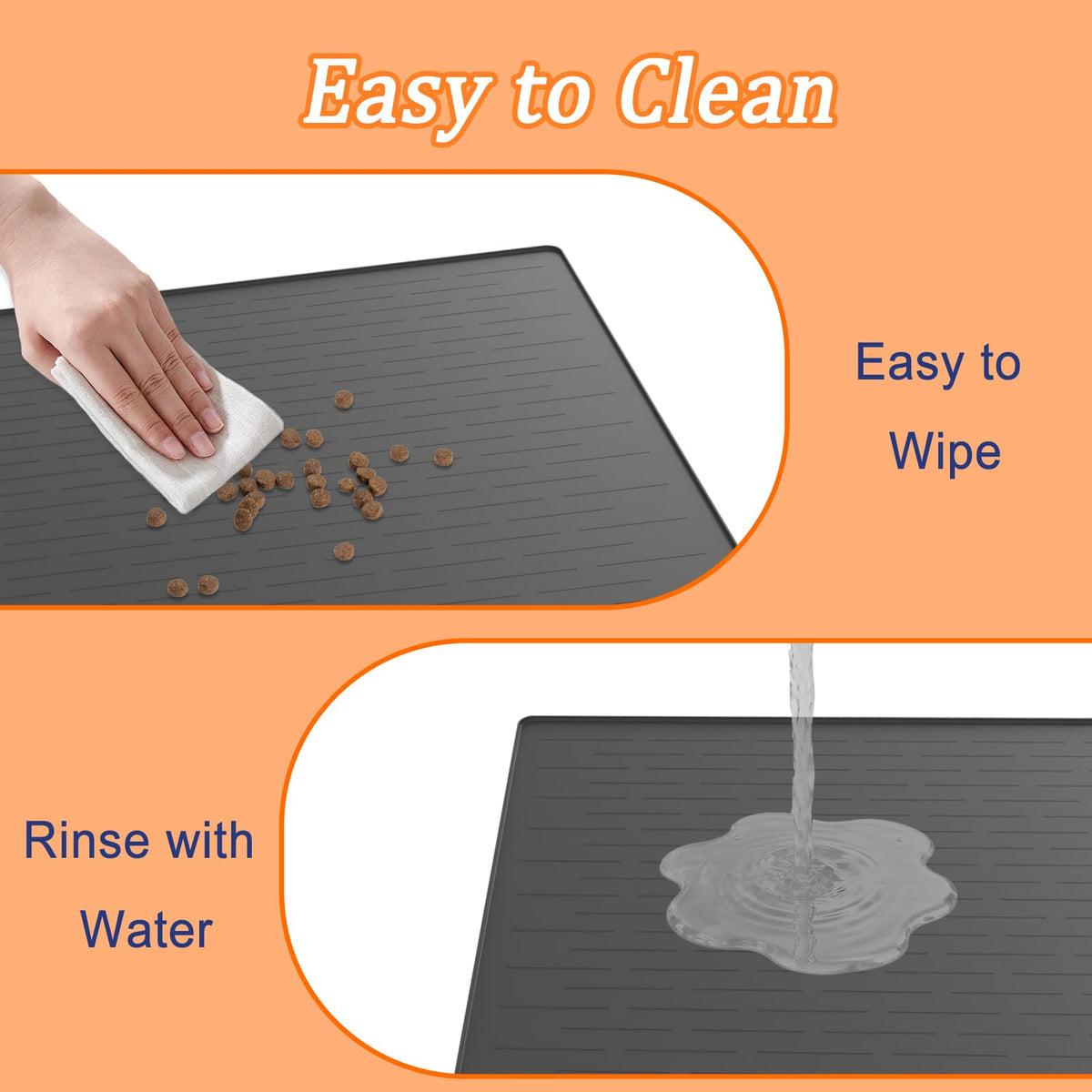 XXXXL Largest Pet Food Mat (Drak Brown / 51.2"L x 25.6"W)