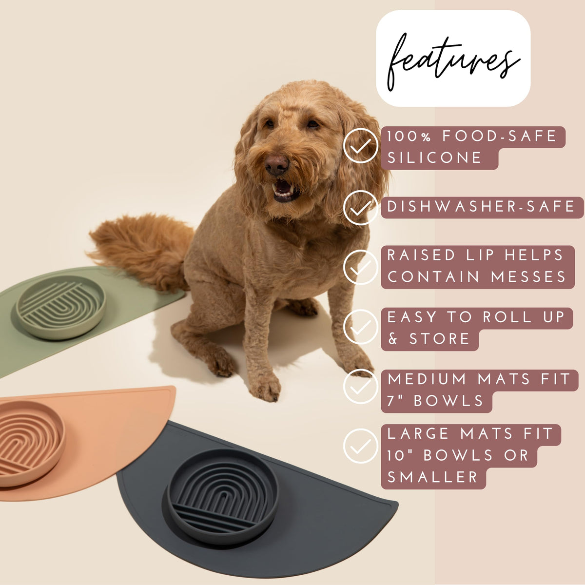 Silicone Dog Food Mat (Spruce / Medium)