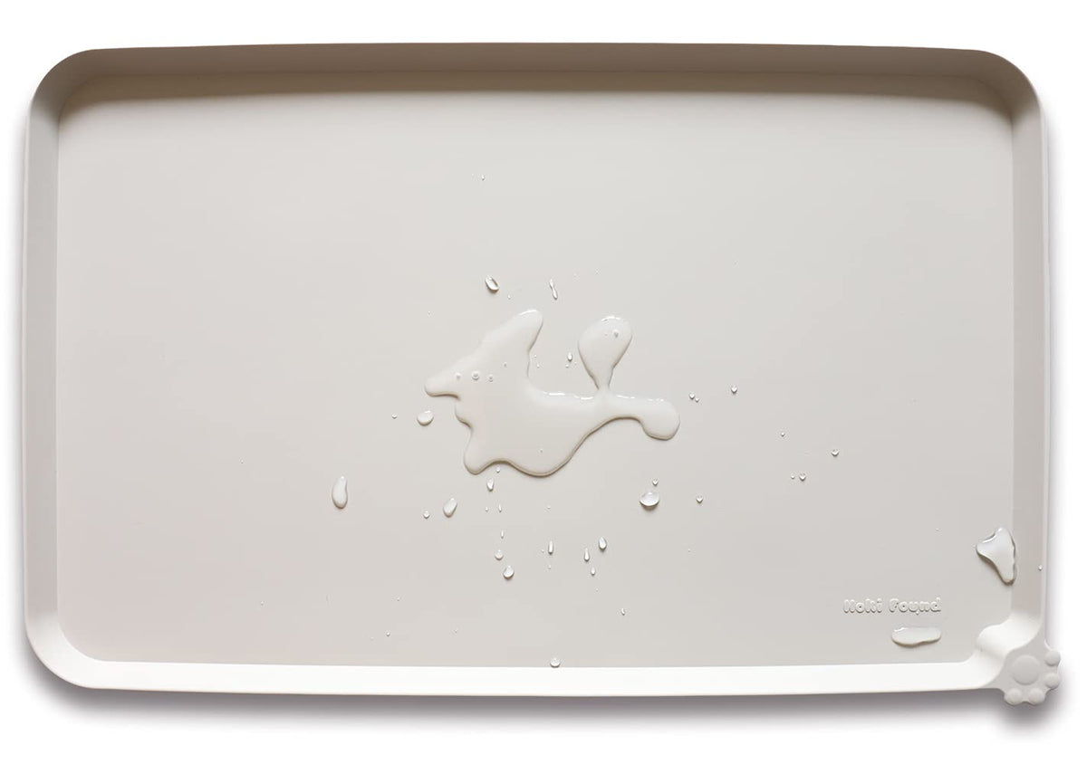 Large Silicone Non Slip Pet Feeding Mats (24" x 16" / Cream Brown)