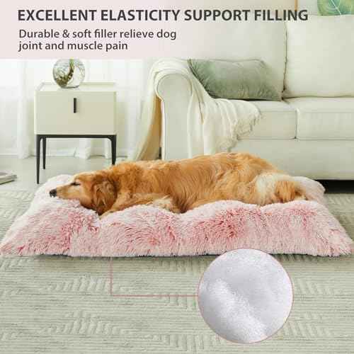 Dog Beds for Large Dogs (Pink / L(35x23 inch))