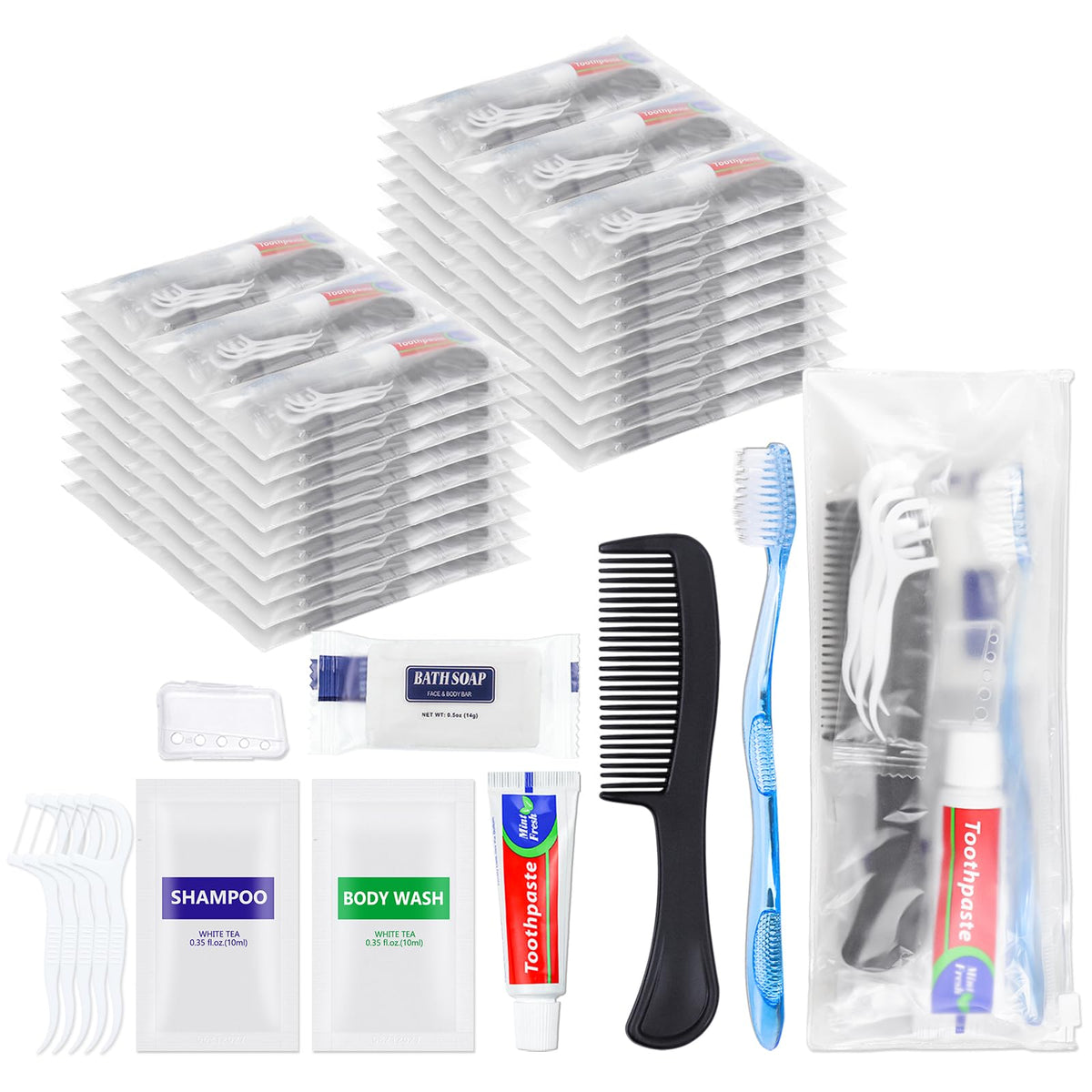 25 Sets Bulk Hygiene Kits for Homeless (1 Count (Pack of 25))
