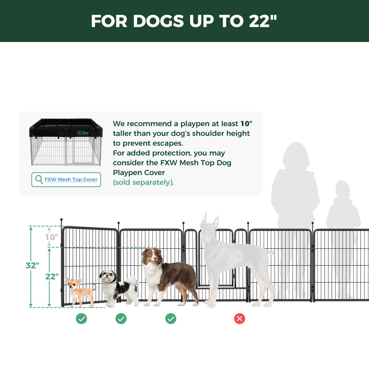 Rollick Dog Playpen (Black / 32"H)