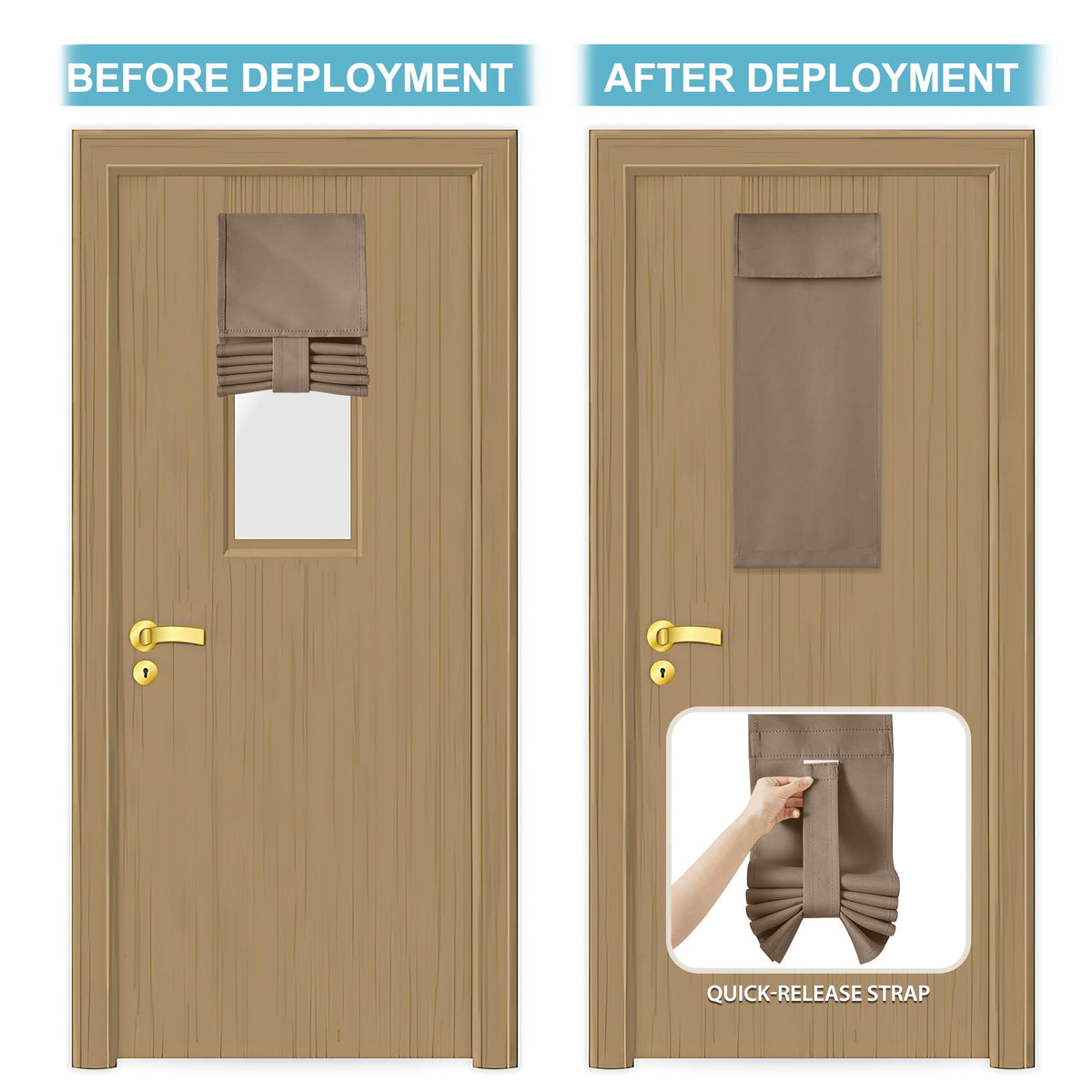 Classroom Door Window Cover (Mocha / 8"W x 36"L (Pack of 1))