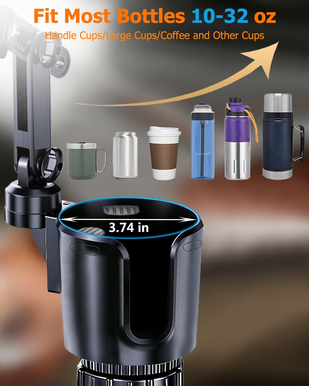 Cup Phone Holder for Car (Grey)
