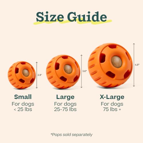 Pupsicle Interactive Dog Ball Toy for Dogs Small 10 (Orange / Small)