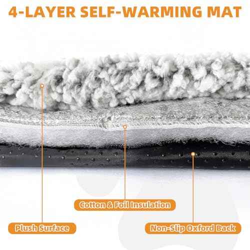 Self Warming Cat Bed (18*24in / Light&Dark Grey)