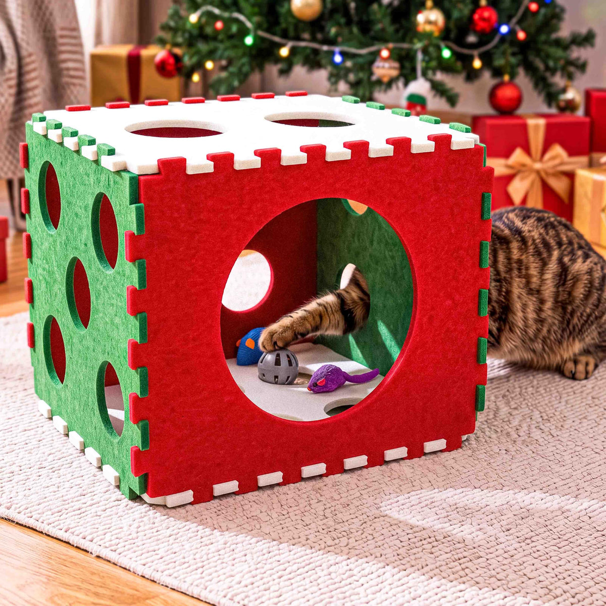 41 Pcs Christmas Cat Toys for Indoor Cats (Neutral)
