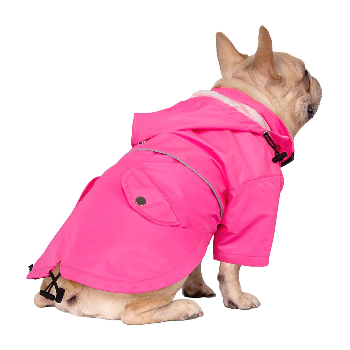 Premium 2 Layer Zip Dog Raincoat Poncho w (Small / Pink)