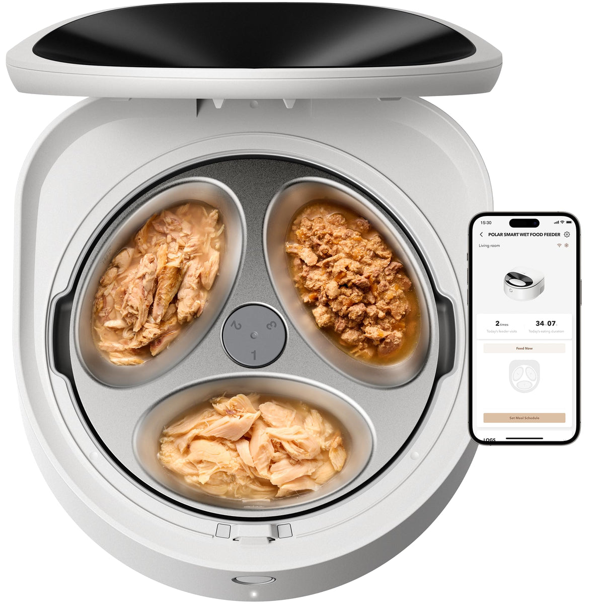 Automatic Wet Cat Feeder with Refrigeration 2026 New Verision (White / Feeder)