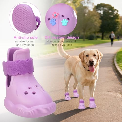 Dog Shoes for Hot Pavement and Snow (Purple / S)