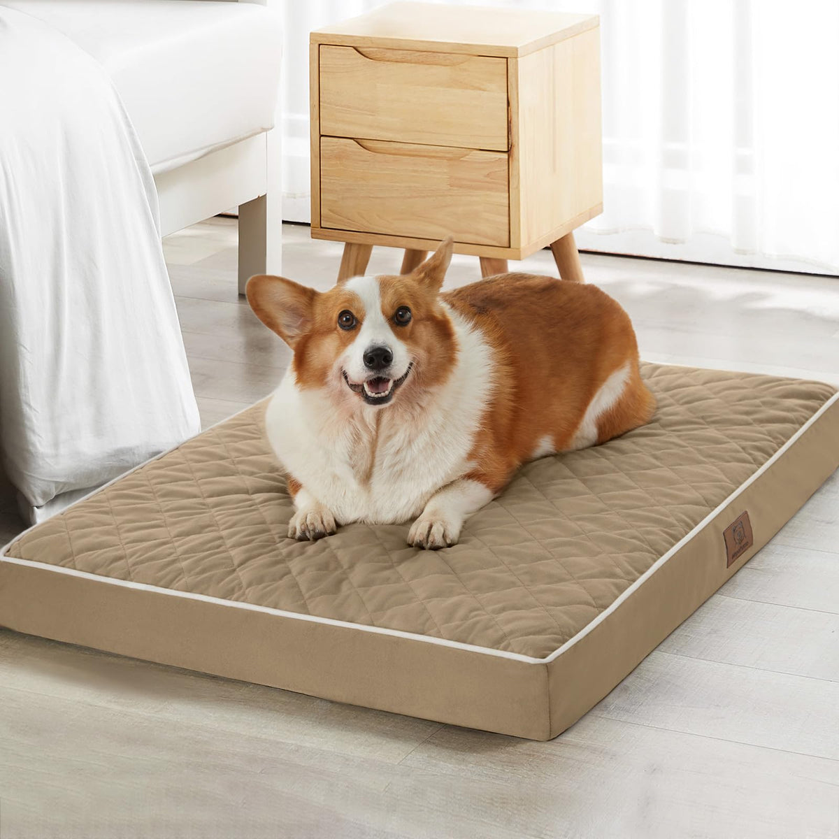 Orthopedic Waterproof Large Sized Senior Dogs Bed for Comfy Sleep (brown / 36"L x 27"W x 3"Th)