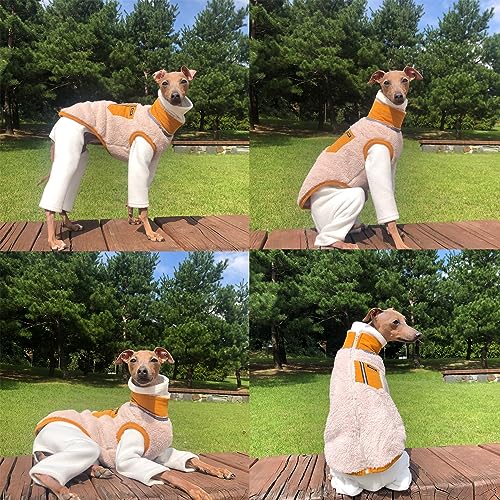 D Doggy Star Italian Greyhound Warm Fleece Zip (M / Zipup Mustard)