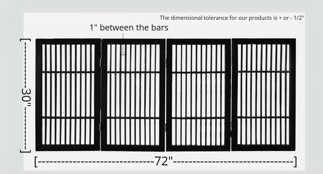 Pet Dog Gate Freestanding (4 Panel 30" Tall / Black Pet Gate)