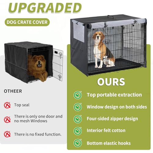 Dog Crate Covers 36 inch 1200D Built (Black / 36.1"x 23.1" x 25")