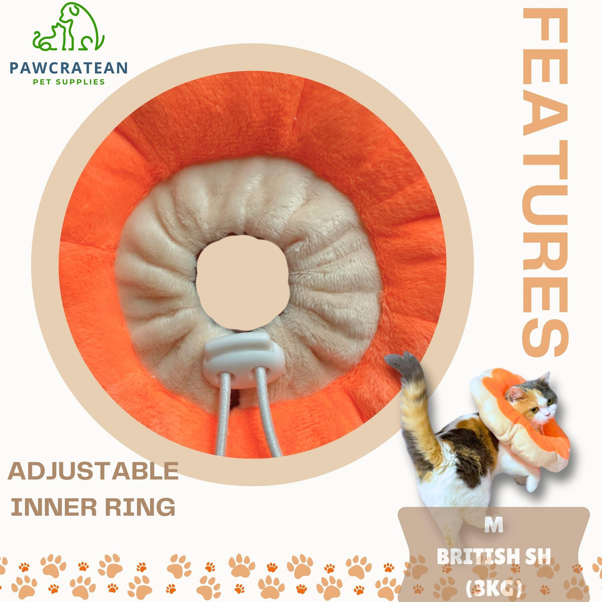Adjustable Comfy Flower Style Elizabeth Collar for Cats Puppies Soft Recovery Cone Pet Protective Neck Collar (Orange / Samll)