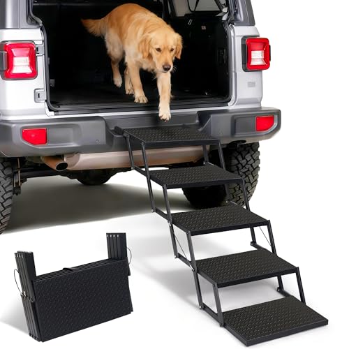 Foldable Dog Steps for Car SUV Truck (5 Steps)