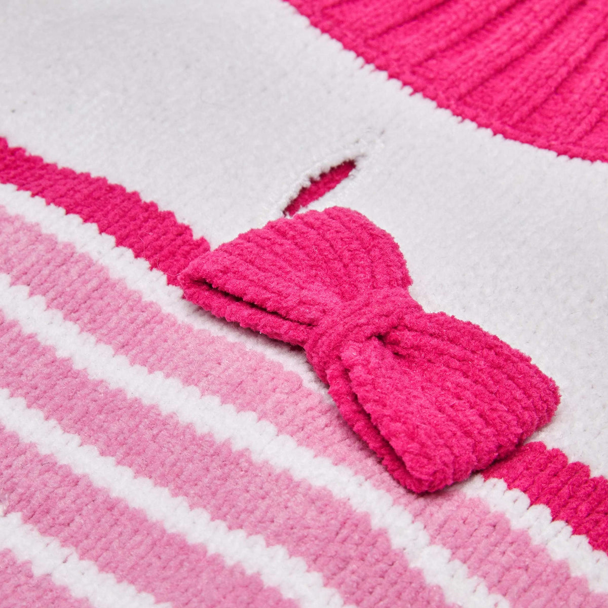 Cozy Soft Chenille Classy Striped Dog Sweater in Pinky Princess (10 inch / Pinky Princess)