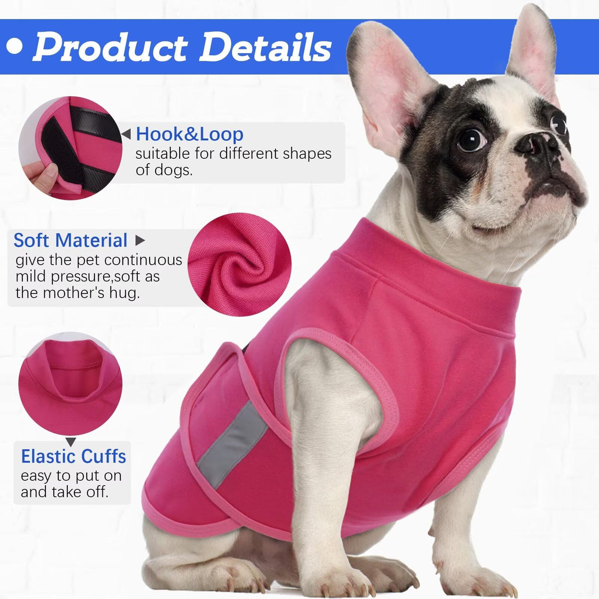 Dog Anxiety Relief Coat (RoseRed / Small)