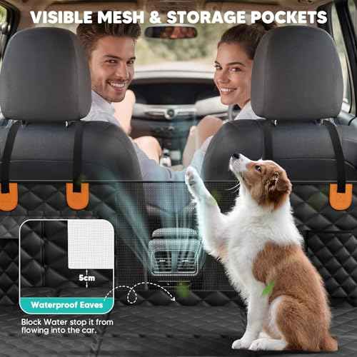 Dog Car Seat Cover for Back Seat (Thick Black / L - For Cars/SUV/ Sedans/MPV)