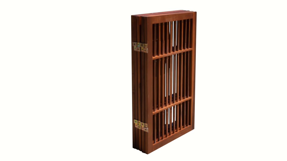 Pet Dog Gate Freestanding (5 Panel 30" Tall / Brown Pet Gate)