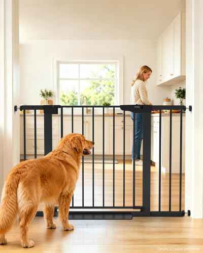 30 43" Baby Gate for Doorways (Black / 30"-43" W x 30.5" H)
