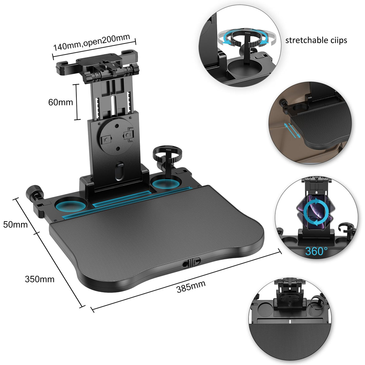 Car Seat Tray Table (17.7"*15.2")