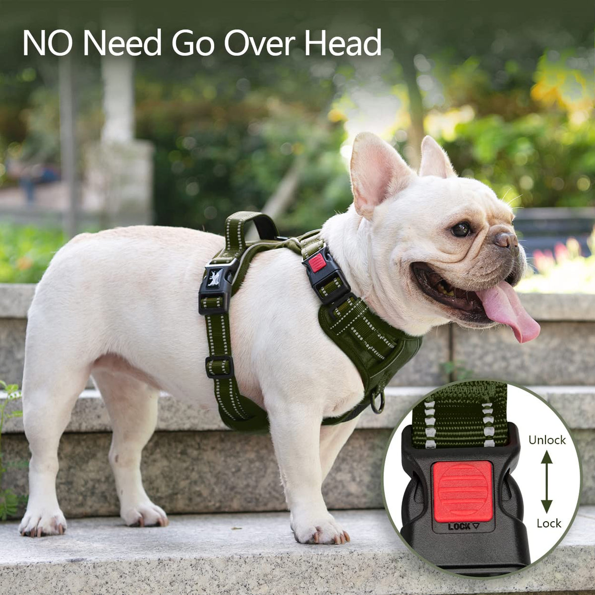 No Pull Dog Harness (Medium / Military Green)