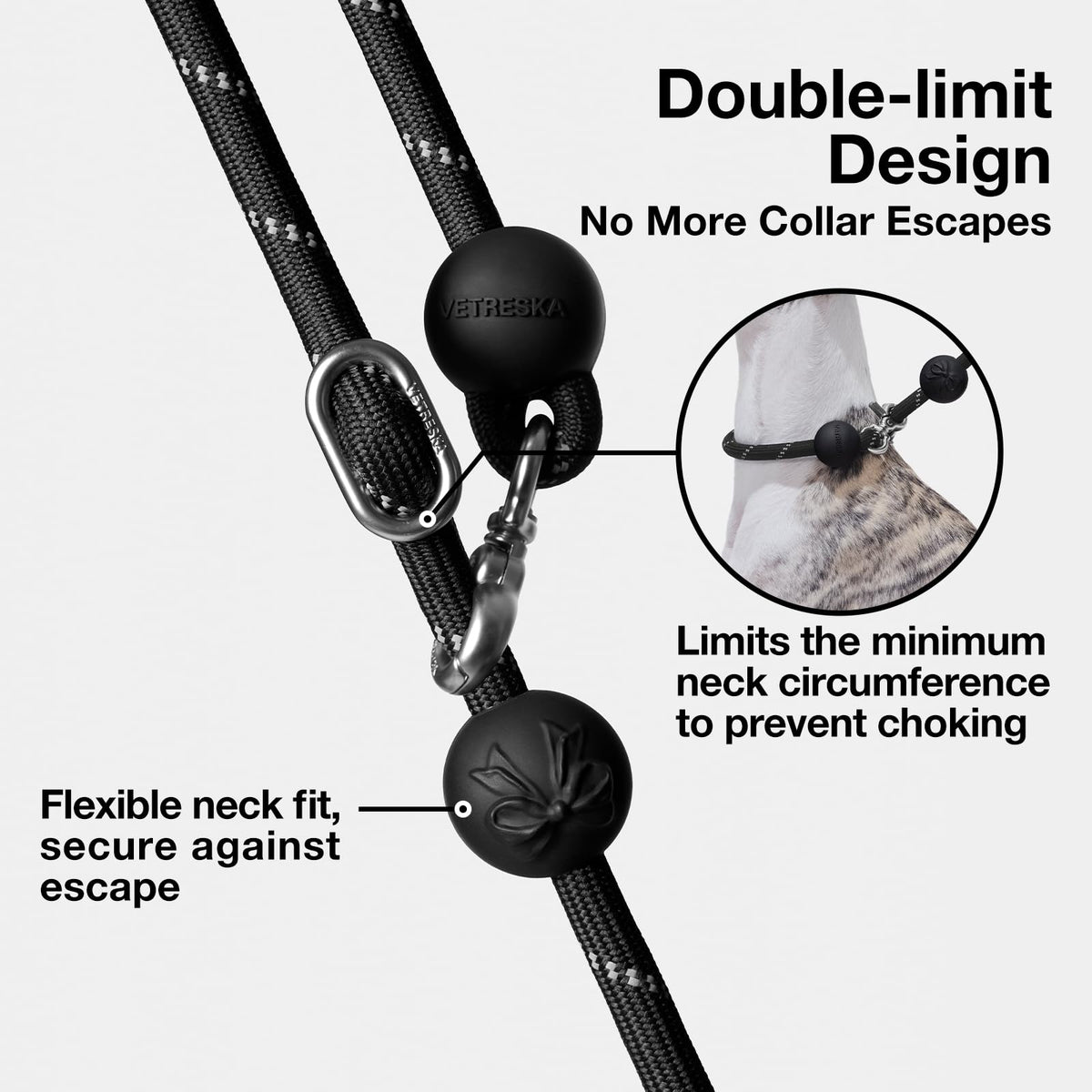 Hands Free Reflective Dog Leash (Bow Black)