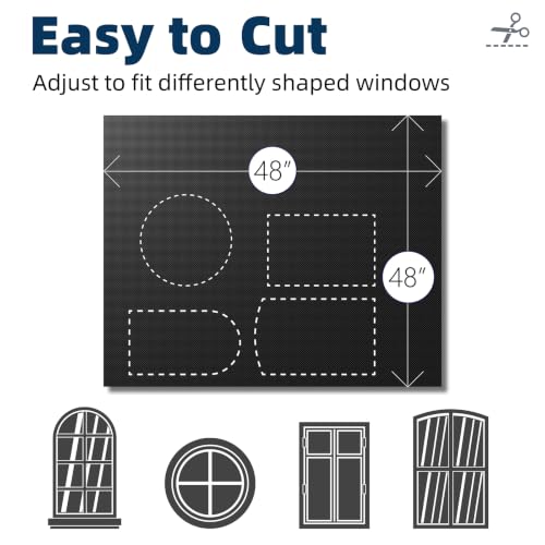 Portable Blackout Curtains 48"×48" (Black / 48"W x 48"L (Pack of 1))