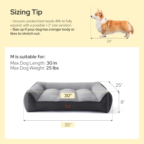 SupportMax® Extra Thick Orthopedic Dog Bed Medium Size Dog (Brown / 35"l X 25"w X 8"th)
