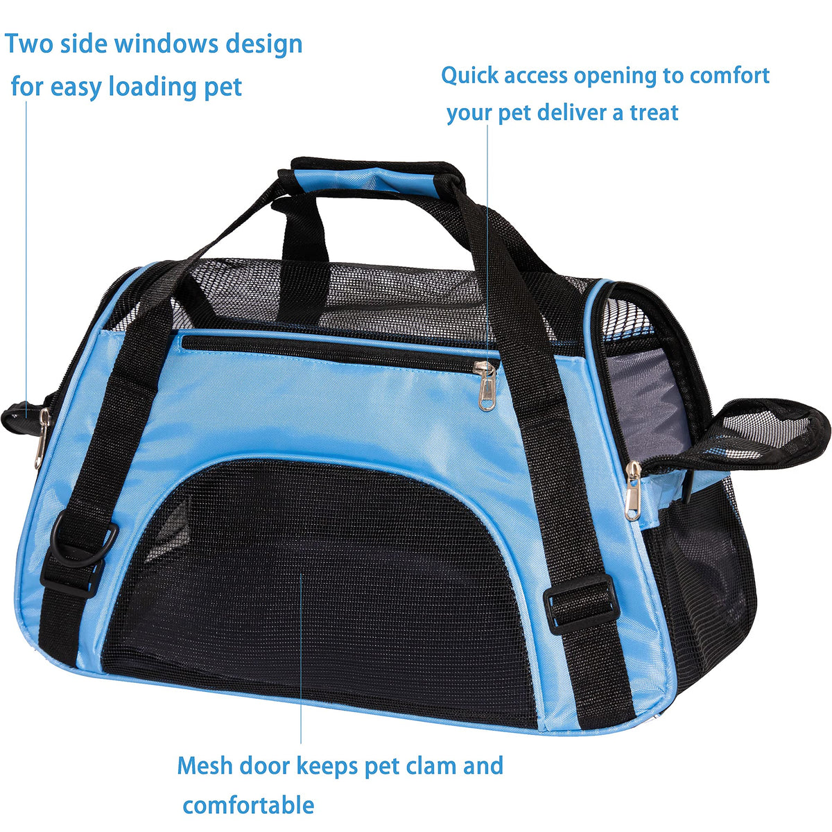 Pet Carrier Cat Cattier Soft (Medium-Blue)
