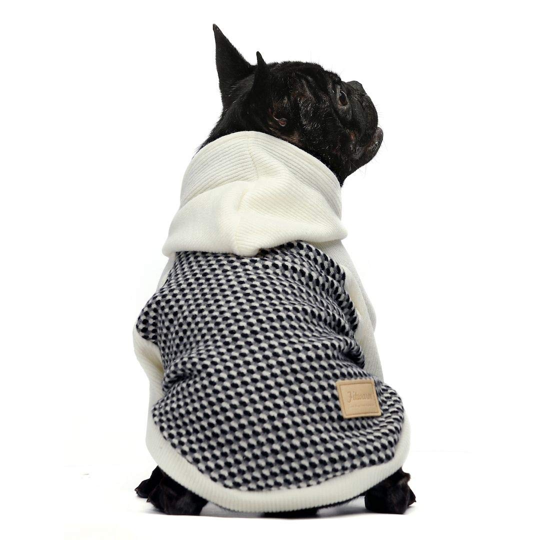 Knitted Pet Clothes Dog Sweater Hoodie Sweatshirts Pullover Cat Jackets White Large (Large / Grey)