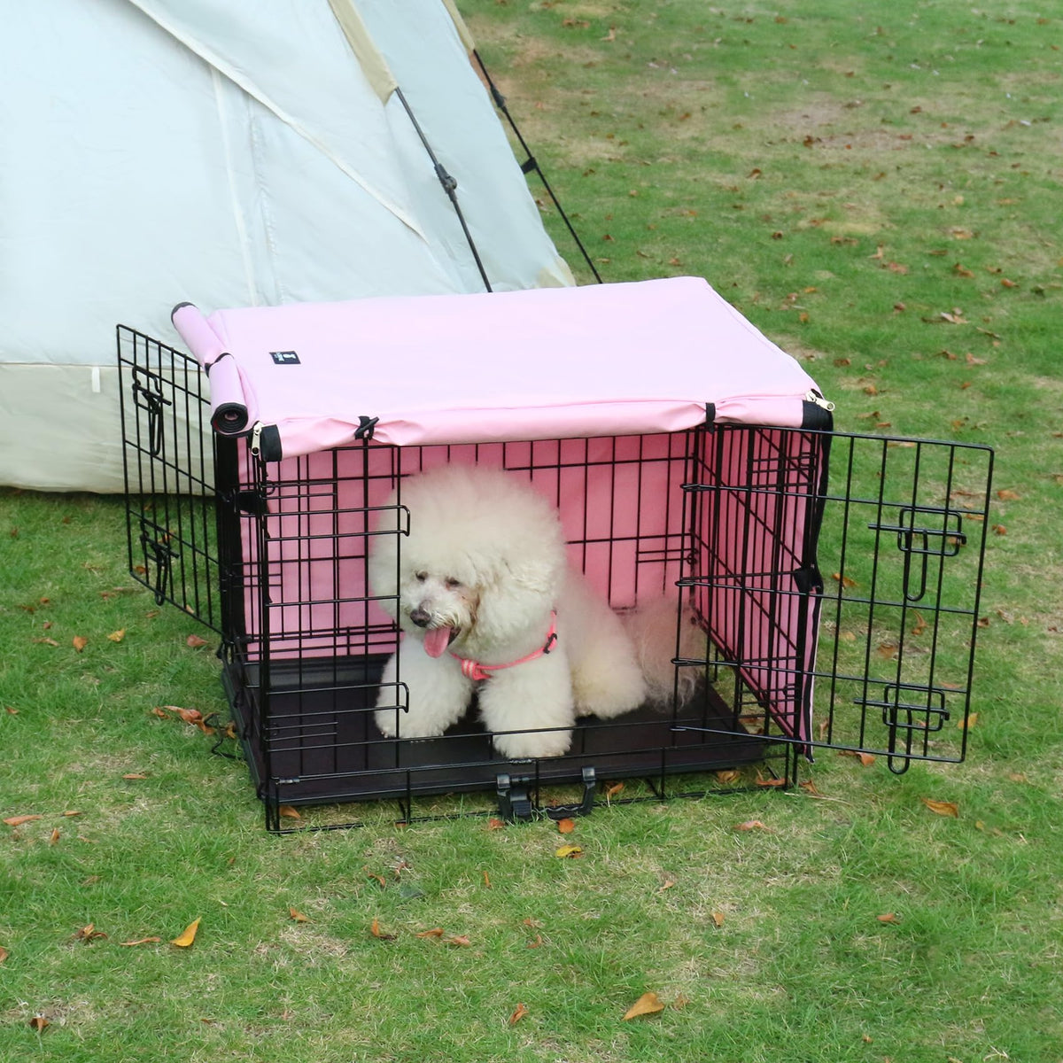 Dog Crate Cover Waterproof Kennel Cover (30.0"L x 19.0"W x 21.0"H / Pink)
